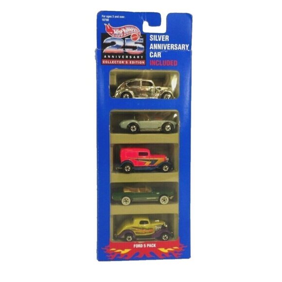 Mattel Other - Hot Wheels 25th Silver Anniversary Ford 5 pack cars vintage MATTEL 1993 NEW